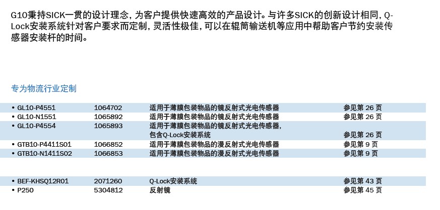 sick G10小型光電開關